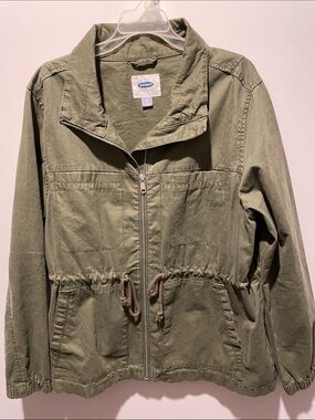 Old Navy Olive Green Drawstring Waist Utility Jacket - Women's
